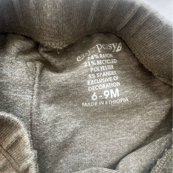 Easy Peasy Cozy Green Striped Hoodie and Pants Set Size 6-9 Months - Picture 15 of 16